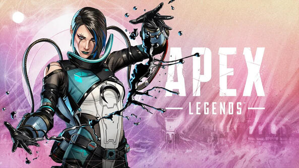 Catalyst Using Her Ability with the Apex Legends logo text in the background.